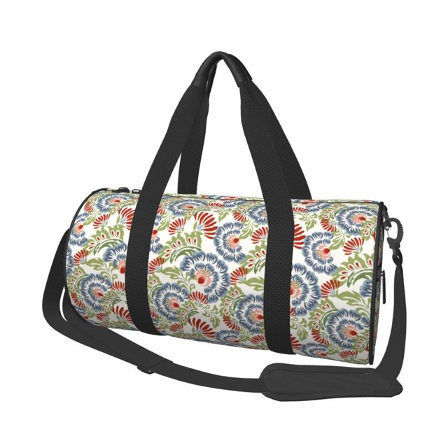 Fotbe Paisley Floral 5 Bolsa Deportiva de Lona Plegable con Estampado, Bolsa de Gimnasio con Bolsillo Seco/Húmedo, Bolsa de Viaje Ultraligera de Gran Capacidad
