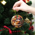 thumbnail image 6 of Funny Christmas Ornament,Geometric - Styled Coffee Cup,Xmas Round Ceramic Pendant, 6 of 6