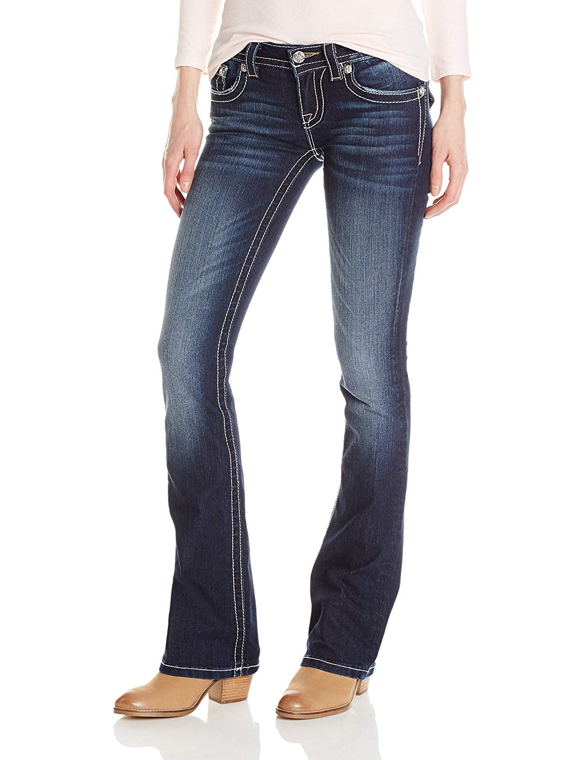 Pocket Bootcut Jean, Dark Blue 