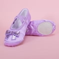 thumbnail image 4 of Miqool Kids Satin Ballet Dance Shoes Sequin Bow Soft Sole Slip-On Elastic Strap Gym Yoga Practice Dance Shoes for Toddler/Little/Big Kids, 4 of 9