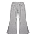 thumbnail image 4 of Kaerm Kids Girls Ruffled Hem Flared Pants Ribbed Knit Bell Bottoms Skinny Flare Leggings Yoga Gray 130, 4 of 6