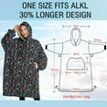 thumbnail image 4 of Oversized Wearable Blanket Hoodie,Dark Blue Bigfoot and Tree Pattern Sherpa Blanket Hoodie with Super Pockets,Super Warm Fuzzy Pullover for Women & Men, 4 of 6