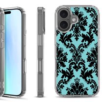 For iPhone 17 Shockproof Protective Phone Case, by OneToughShield - Victorian Blue/Black