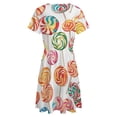 thumbnail image 5 of Pastel Rainbow Lollipop Sundress Short Sleeve Dress Summer Women Clothes Dress for Women Dresses, 5 of 7