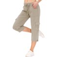 thumbnail image 3 of Mohiass Pantalons Cargo Capri pour Femmes Randonnée Légers Séchage Rapide Été Extérieur Décontracté avec Poches Kaki G, 3 of 4