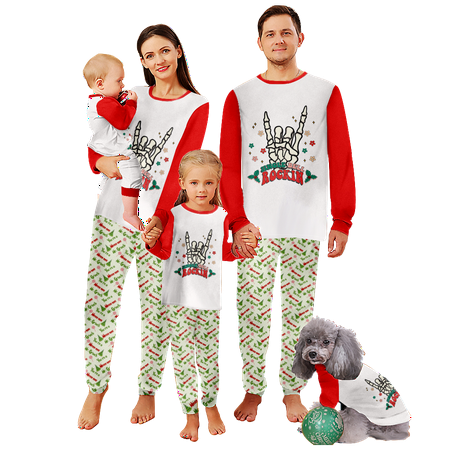 

Family Christmas Pajamas Sets Christmas Buffalo Plaid Stripe Printed Sizes Baby-Kids-Adult-Pet 2-Piece Top and Pants Bodysuits Xmas Pjs Set