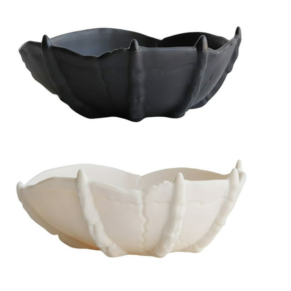 BinKFF Halloween Decor - 5 Inch Halloween Candy Dish Holder Plastic Ghost Candy Bowl Ghost Serving Tray Cute Candle Holder Cookie Jar for Halloween Party Trick or Treat Decor