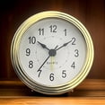 thumbnail image 5 of Snooze Alarm Clock Mechanism Insert 3Inch Diameter Gold Trim Arabic Numberals Round Watch Insert for Clock Enthusiasts, 5 of 9