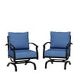 thumbnail image 3 of Gotland 2 Pieces Patio Furniture Set, Outdoor Metal Rocking Chair, Patio Bistro Set Rocker with Thickened Cushions for Porch Garden Deck, Navy Blue, 3 of 7