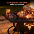 thumbnail image 5 of Outdoor Fire Pit with BBQ, Wood Burning Fire Pit for Patio, Outside Firepits with Grill, 5 of 9
