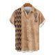 thumbnail image 4 of Blusa y camisa de manga corta con cuello vuelto Camisa casual para hombre Camisa de bolos vintage de manga corta Camisas de verano de playa cubana Camisa con botones Blusa para hombre Poliéster, 4 of 6