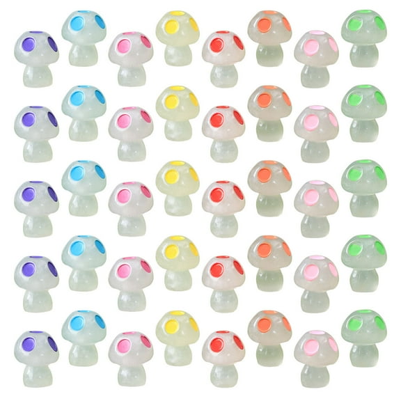 Milisten 40Pcs Mini Mushroom Garden Decor Resin Figurines Assorted Colors Outdoor Indoor Plant Pot Accessories