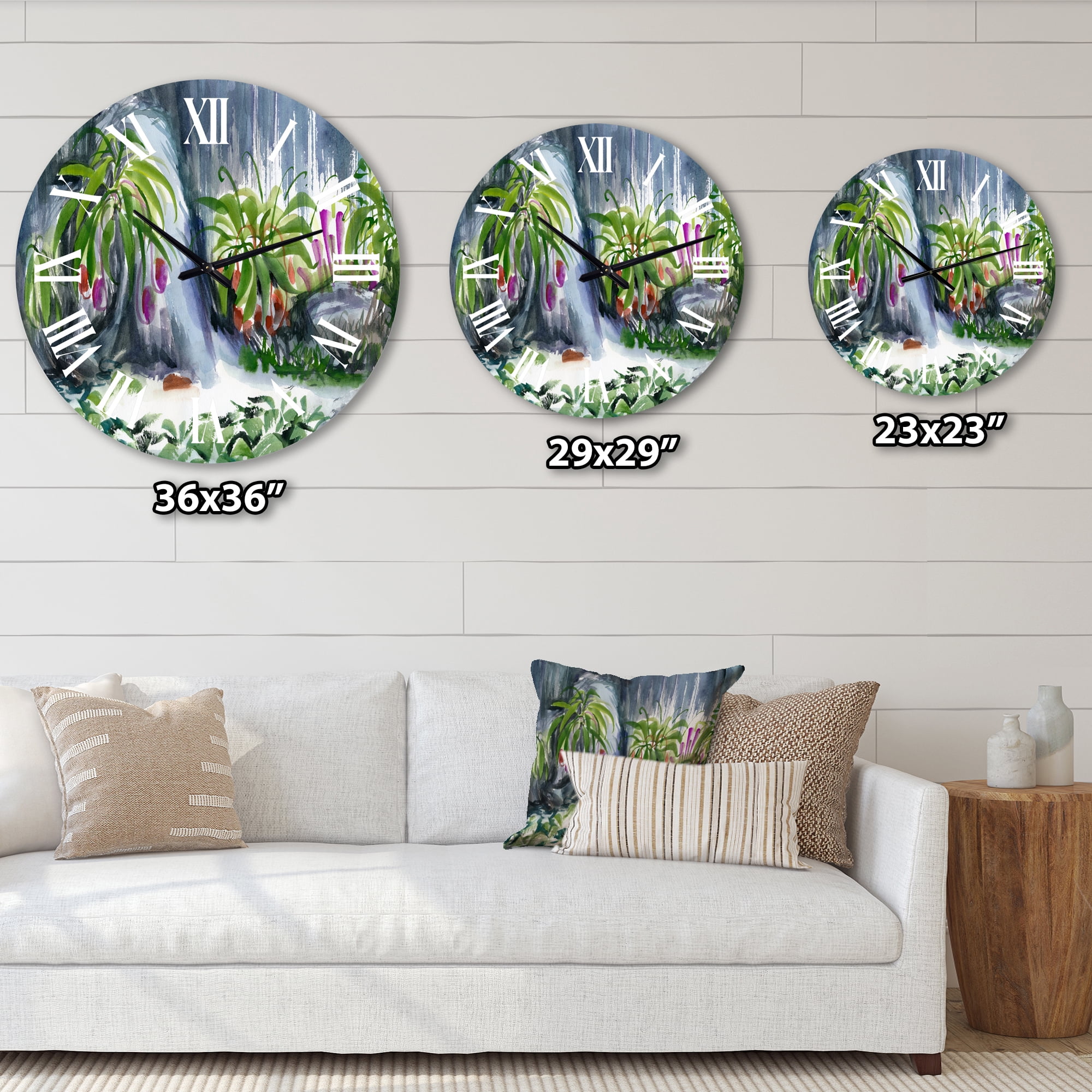 Designart 1 in Quartz Farmhouse Wall Clock