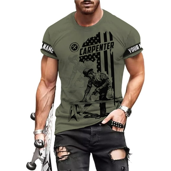 Personalized Carpenter Shirt Custom Carpenter Shirts Woodworking Carpentry Woodworker 3D T Shirts Tshirt for Men and Women (S)