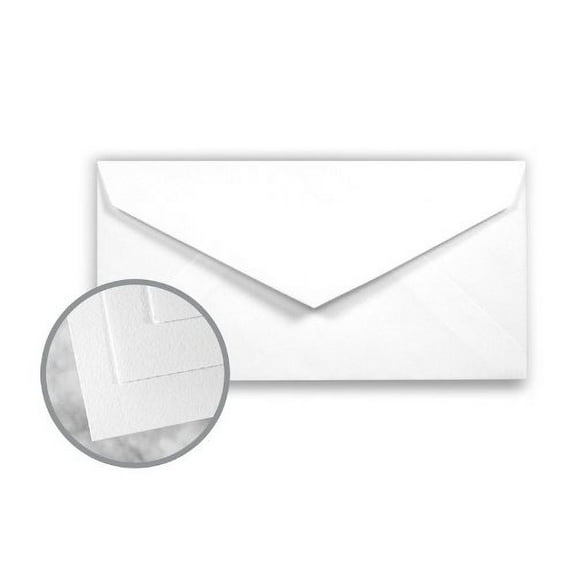 Strathmore Writing Bright White Envelopes - Monarch (3 7/8 x 7 1/2) 24 lb Writing Wove 25% Cotton Watermarked 500 per Box
