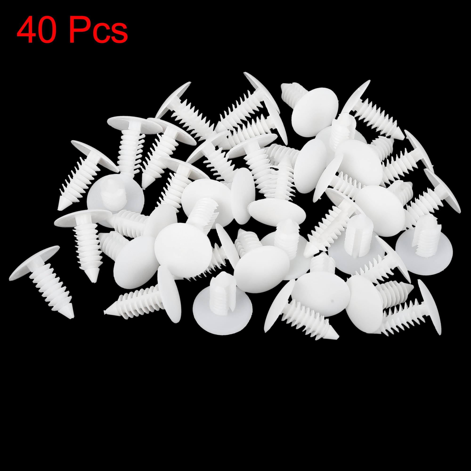 Unique Bargains 40pcs 8mm Auto Car Plastic Rivets Interior Weatherstrip Clips White