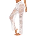 thumbnail image 2 of Angala Womens Cover Up Pants Hollow Out Crochet High Waist Mesh Beach Bikini Swimsuits Pants Soft Beautiful Women's Casual Trousers, 2 of 7