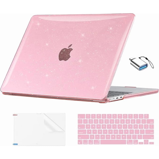 Sparkly Pink Kit de Estuche para MacBook Air 13.6" M5/M4/M3/M2 A3449/A3240/A3113/A2681