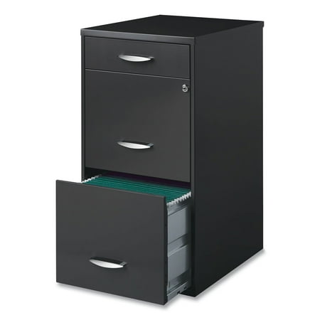 Utility File Cabinet, 3-Drawers: Pencil/File/File, Letter, Charcoal, 14.5 Utility File Cabinet, 3-Drawers: Pencil/File/File, Letter, Charcoal, 14.5