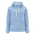 thumbnail image 3 of qucoqpe Womens Classic Cozy Long Sleeve Sweatshirt Fall Winter Lightweight Solid Casual Hooded Pullover Tops, 3 of 5