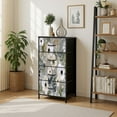 thumbnail image 7 of Vintage Dresser for Bedroom with 4 Storage Drawers Floral White Anemones Greenery Soft Gold Accents Grey Dressers Chest of Drawers Steel Framed Fabric Closet Organizers for Nursery Entryway, 7 of 7