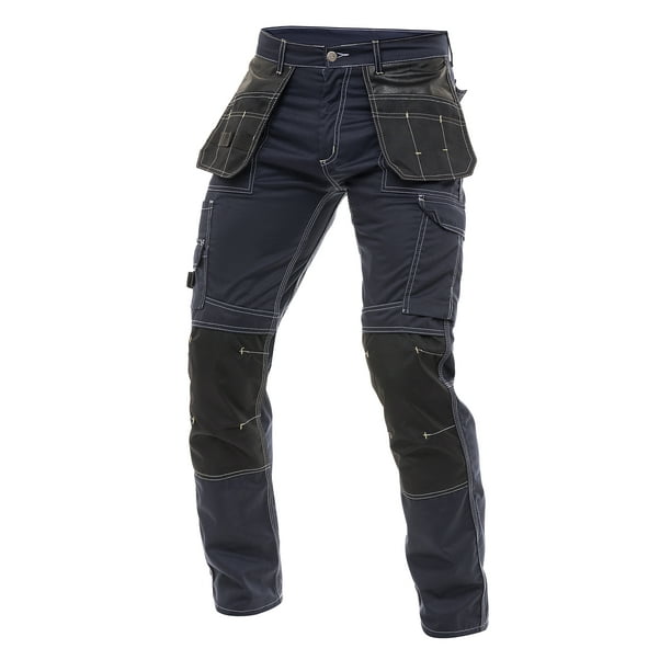 Mens Construction Cordura Pants Carpenter Utility Tool Pockets Heavy