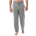 thumbnail image 2 of LEKWK Lounge Pants for Men Casual Pajama Bottoms Soft Sleepwear Elastic Waist with Drawstring Lightweight Relaxed Fit Yoga Joggers for Everyday Home Wear Gray L, 2 of 7