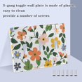 thumbnail image 3 of Yayeee Toggle Light Switch Wall Plate 2-Gang 4.56"x4.48" Decorative Outlet Cover, Retro Colorful Flowers, 3 of 7