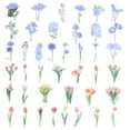 thumbnail image 1 of Calcomanías de flores de vinilo transparentes, calcomanías de flores claras de PET para álbumes de recortes, 80 hojas en azul y rosa, 1 of 6