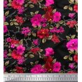 thumbnail image 1 of Soimoi Cotton Cambric Fabric Leaves & Floral Printed Craft Fabric by The Yard 42 Inch Wide, 1 of 3