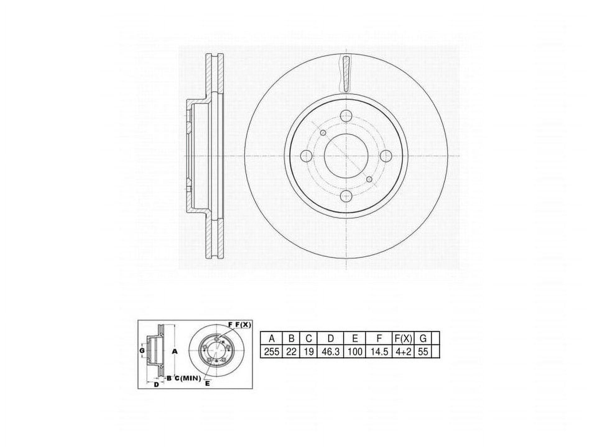 UltraHC Coated High Carbon Brake Rotor, Front UR003099, Toyota Yaris 2019-2004