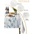 thumbnail image 2 of Blue Spring Floral Table Cloth, Waterproof Tablecloth for Rectangle Tables, Summer Flowers Botanical Elegant Reusable Washable Fabric Table Cover for Restaurant Kitchen Dining Tables 54"x108", 2 of 9