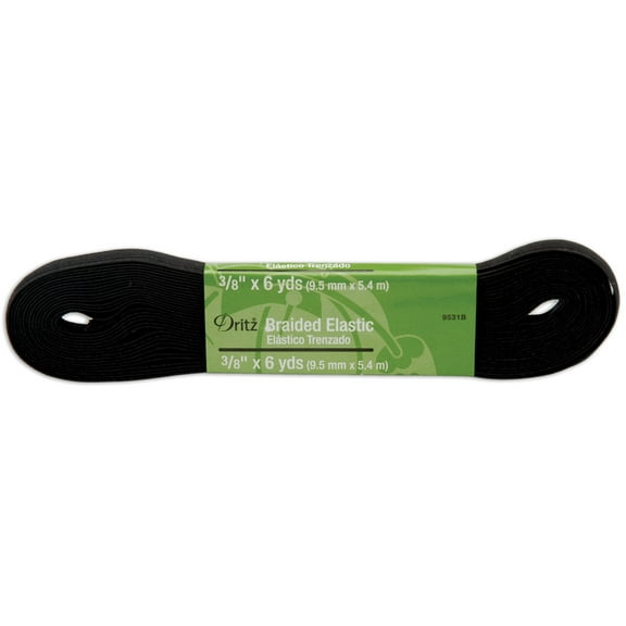 Dritz Braided Elastic 3/8"X6yd-Black
