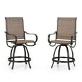 Sophia & William 2 Piece Outdoor Swivel Bar Stools Height Patio Chairs