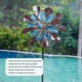 thumbnail image 3 of Hourpark 75inch Wind Spinner Sculptures Multi-Color Metal Double Windmill Outdoor Decorations, 3 of 5