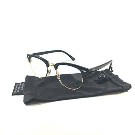 Eyeglasses Keyhole Half Horn Rimmed Frame + Micro fiber case cloth by Visualeyewear