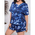 thumbnail image 5 of Musefolio Womens Plus Size Abstract Print Pajama Set Short Sleeve Top Shorts Sleepwear 1X-5X, 5 of 7