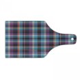 thumbnail image 1 of Checkered Cutting Board, Celtic Tartan Irish Culture Scotland Country Antique Tradition Tile, Tempered Glass Cutting and Serving Board, Wine Bottle Shape, Violet Pale Blue Salmon, by Ambesonne, 1 of 1