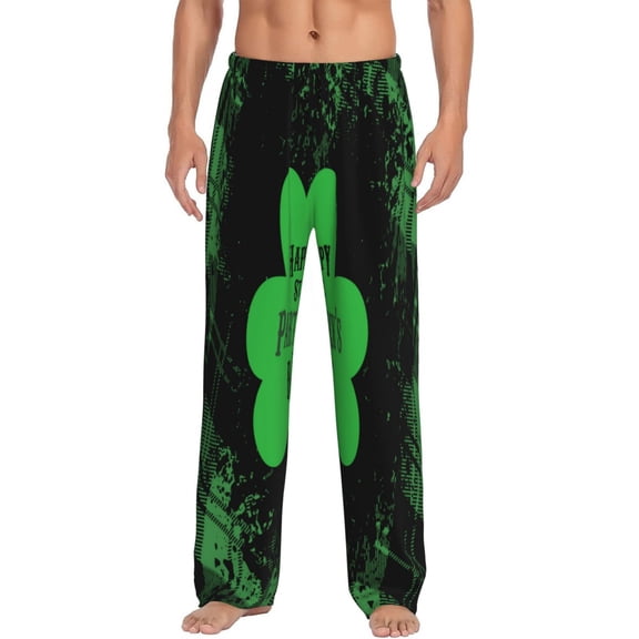 Hirioo St Patrick's day for Men's PJ Pajama Pants Sleep Pants Men's Home Trousers with Pockets,S-3XL-Small