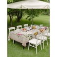 thumbnail image 3 of Outdoor Tablecloth with Umbrella Hole and Zipper, Spring Daisy Rectangle Table Cloth 54x80 Inch Waterproof Tablecloth, Pink Flowers Wreath Leaves Farmhouse Vintage Picnic Table Cover for Patio, 3 of 7