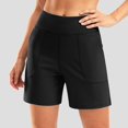 thumbnail image 2 of Jxximdong Shorts for Women Womens Wide Leg Yoga Shorts High Waisted Stretch Shorts Summer Gym Athletic Workout Long Shorts With Pockets Black L Pants, 2 of 9