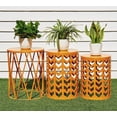 thumbnail image 4 of Y&M Round Nesting Coffee Tables, Set of 3 End Tables for Living Room Balcony Office, Heavy Duty Metal Stacking Nightstand for Home Indoor - Orange, 4 of 9