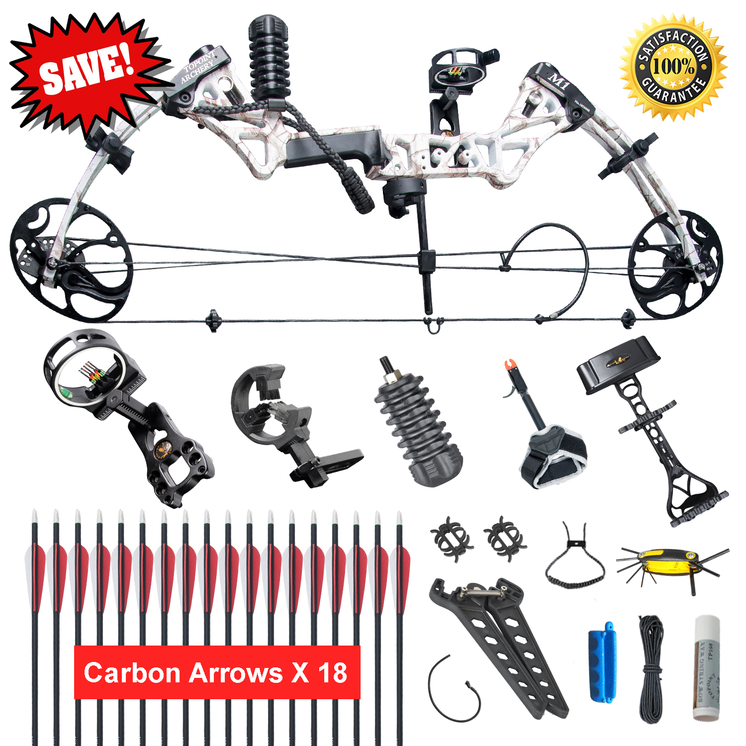 XGEEK Compound Bow Package M1,Hunting Compound Bow with Accessories,19
