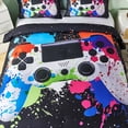 thumbnail image 7 of PERFEMET Boy Game Controller Bedding Sets 3-Piece Colorful Splatter Gamer Comforter Set for Kids Teens,Queen, 7 of 7