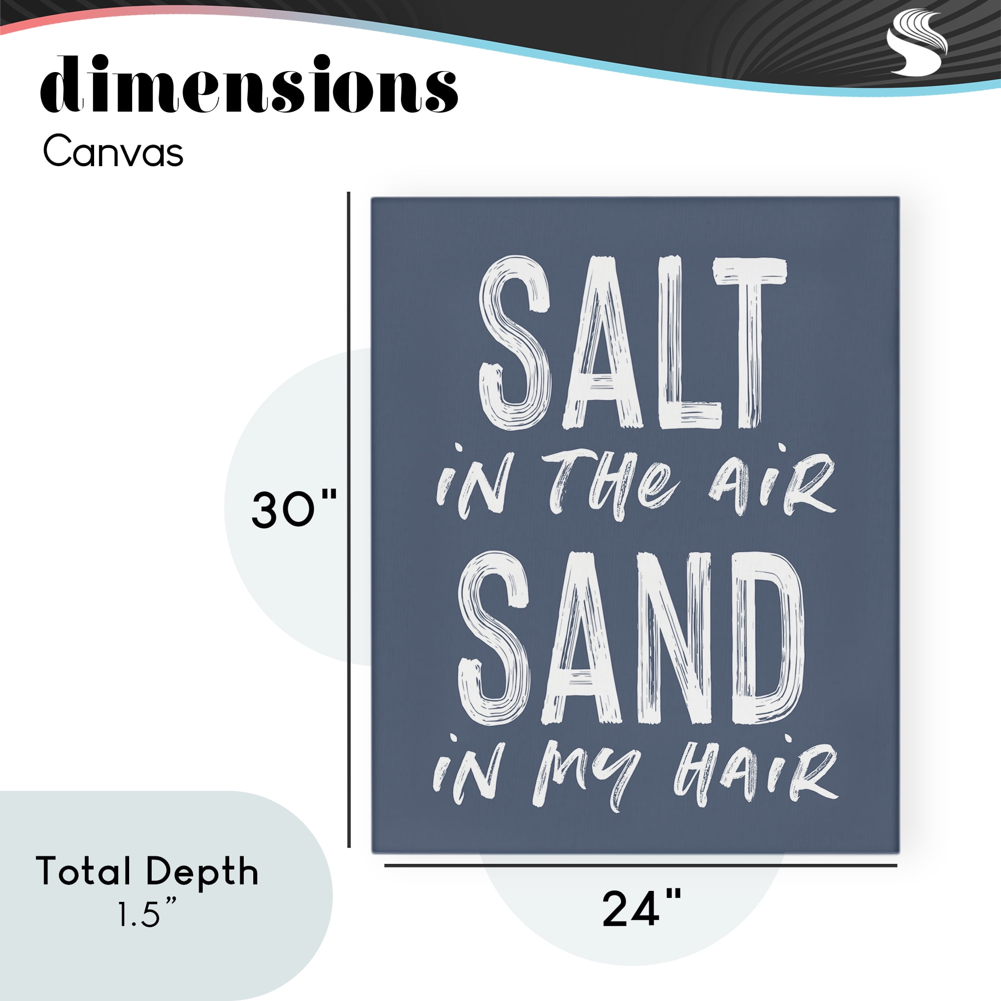 Summer Sentiment Salt Sand In Hair Canvas Wall Art, design by Lettered and Lined