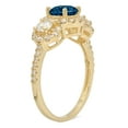 thumbnail image 2 of 1.46 ct Round Cut Natural London Blue Topaz 3 Stone 14K Yellow Gold Womens Engagement Ring, 2 of 6