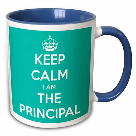 

3dRose Keep Calm I Am The Principal Turquoise - Two Tone Blue Mug 15-ounce