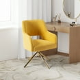 thumbnail image 2 of Mid-Century Modern Water and Stain Resistant Boucle Fabric Upholstered Swivel Accent Chair , Mustard, 2 of 5