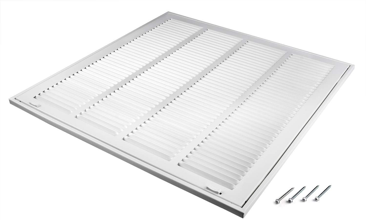 Accord ABRFWH2020 Return Filter Grille with 1/2-Inch Fin Louvered Duct Opening Measurements 20-Inch x 20-Inch White
