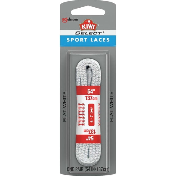 Kiwi Select Sport Athletic Flat Laces - 54 Inch White